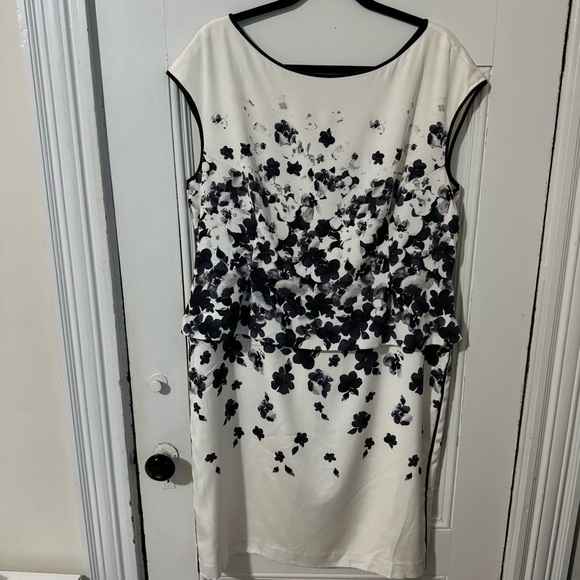 John Classic black and white peplum Dress